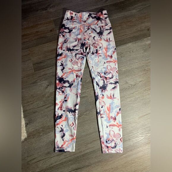 Balance Collection Leggings Workout Leggings Multi Color Funky Floral Print S M - Picture 3 of 10